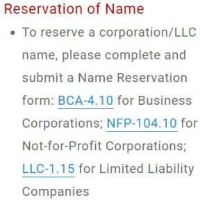 Reserva el nombre.