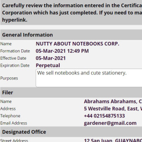Review filing information.
