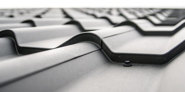 A close of up of a brand new roofing installation.