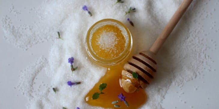 Honey body scrub at a body scrub business.