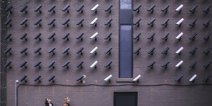 A security system watching hoodlums.