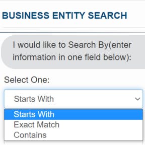 Select a search type.