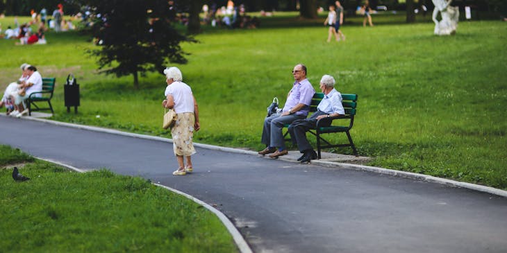 People spending time in the facilities of a senior center.