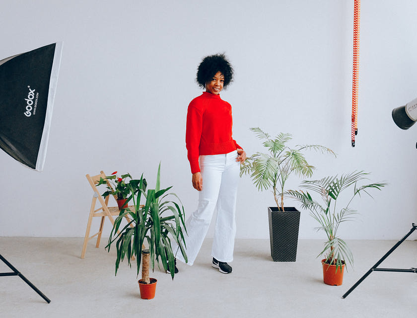 Woman in a session photography shoot.