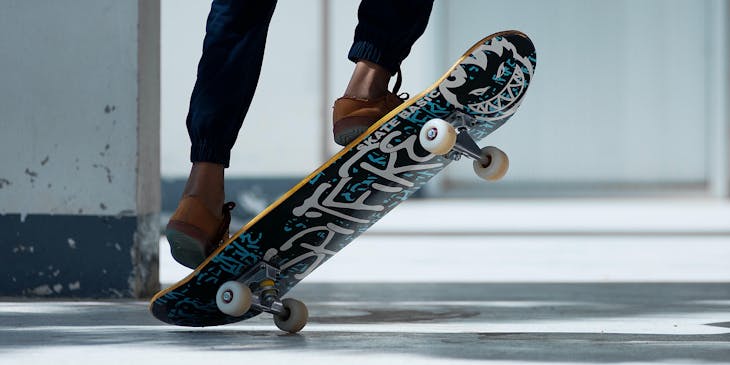 A person performing a skateboard trick.