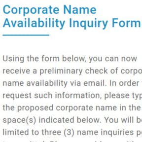 Envía una solicitud de disponibilidad de nombre.
