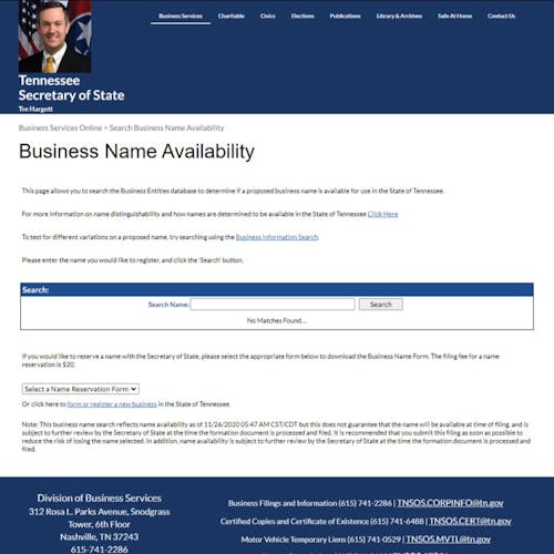 How to do a Tennessee Business Search: