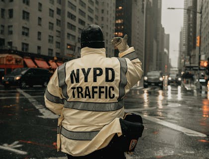 Traffic officer working on streets of New York.