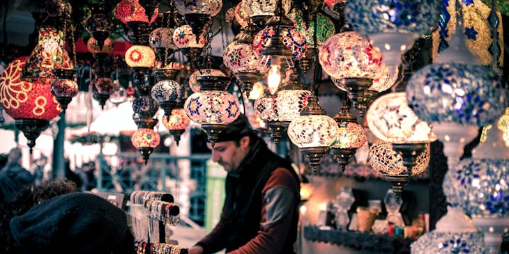 A man working in a Turkish business.