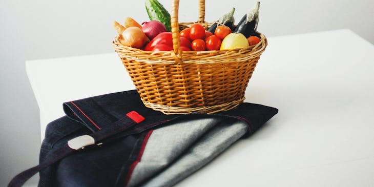 basket filled with delicious vegetables