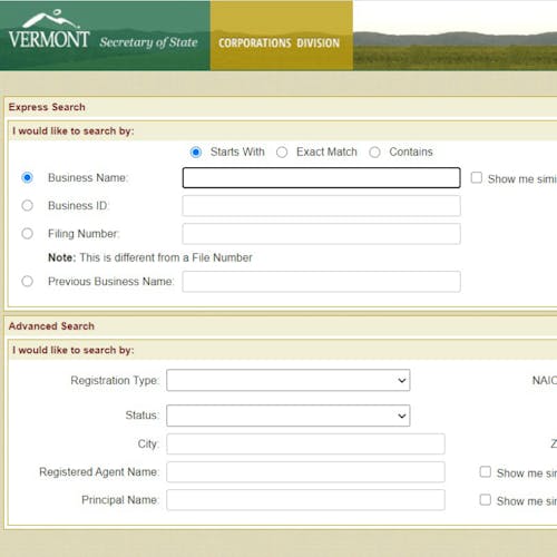 Cómo hacer una búsqueda de empresas en Vermont: