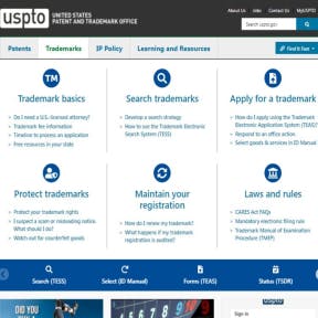 Visit the United States Patent and Trademark Office website.