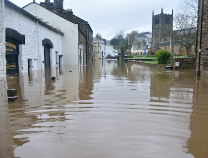 Water flooding homes.