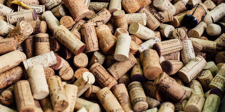 Wine corks collected at a wine tour business.
