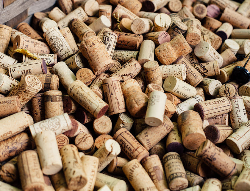 Wine corks collected at a wine tour business.