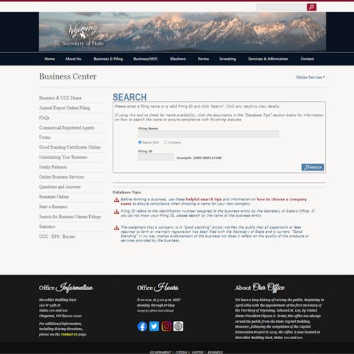 Cómo hacer una búsqueda de empresas en Wyoming:
