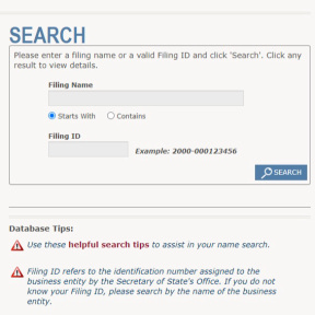 Go to the Wyoming Secretary of State (SOS) website.