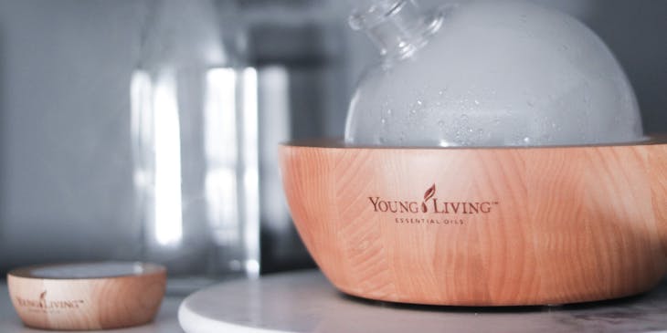 Young Living branded mixing bowl and diffuser.