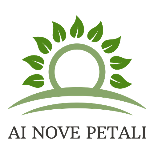 Un logo a tema agricoltura per un'azienda che si chiama Ai Nove Petali.
