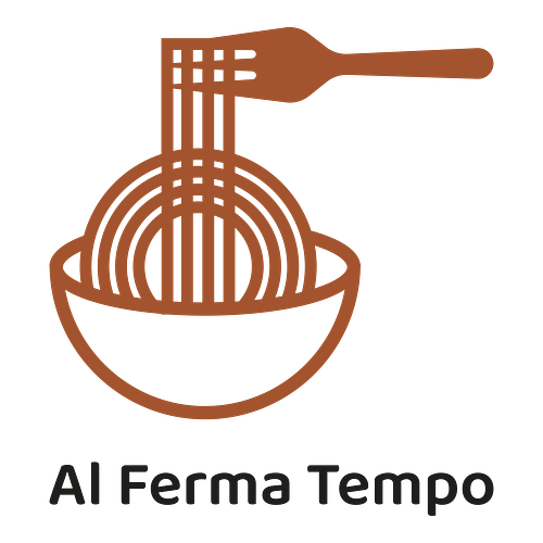 Un logo per un ristorante che si chiama Al Ferma Tempo.