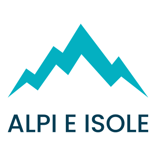 Un logo per un ristorante italiano che si chiama Alpi e Isole.