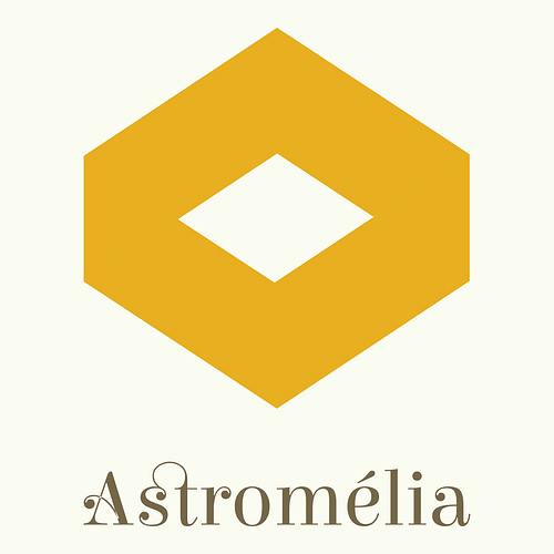 Logotipo para um espaço para eventos chamado Astromélia.