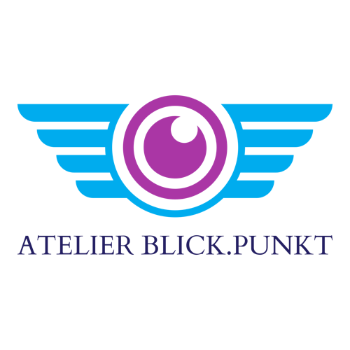 Ein Fotografie-Logo für eine Firma namens Atelier Blick.Punkt.