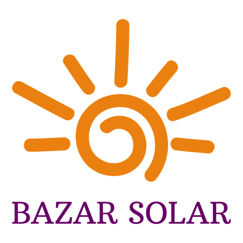 Logo para un negocio de manualidades de una empresa llamada El Bazar Solar.