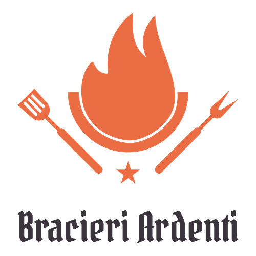 Un logo per un ristorante che si chiama Bracieri Ardenti.