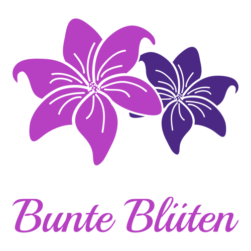 Ein Logo für einen Blumenladen namens Bunte Blüten.