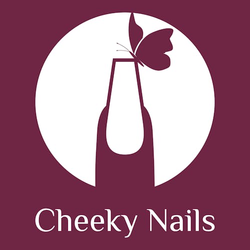 Logo de un salón de uñas llamado "Cheeky Nails".