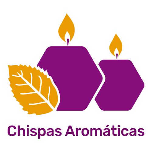 Logo para velas de una empresa llamada Chispas Aromáticas.