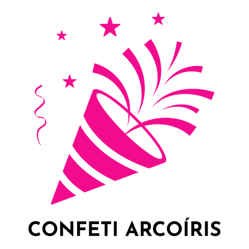 Logo de una empresa de organización de eventos llamada "Confeti Arcoíris".