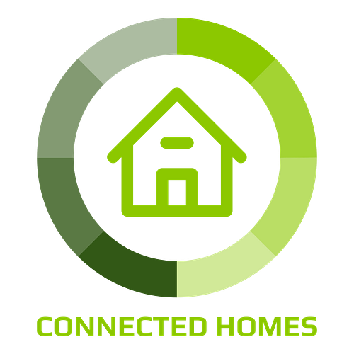 Electronics logo for a business called Connected Homes.