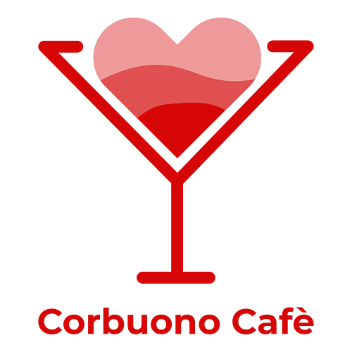 Un logo per un bar che si chiama Corbuono Cafè.