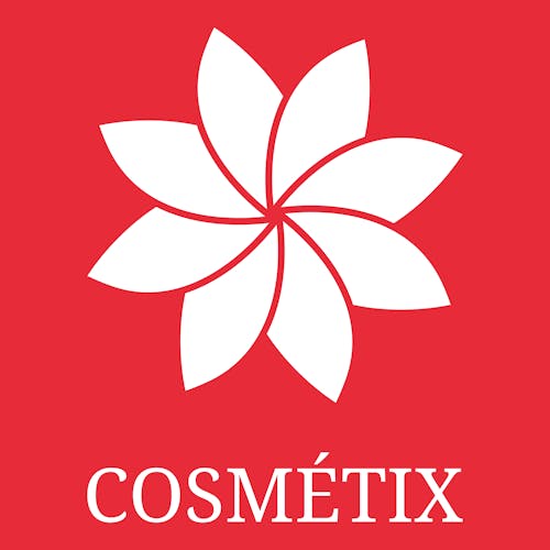 Un logo de cosmétique pour une entreprise appelée Cosmétix.