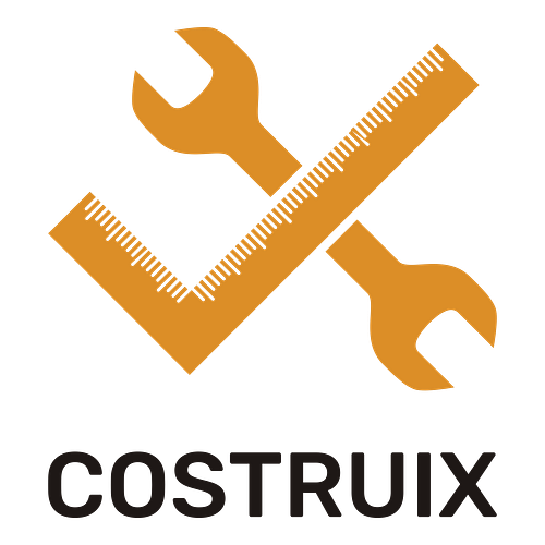 Un logo per un'impresa di costruzioni che si chiama Costruix.