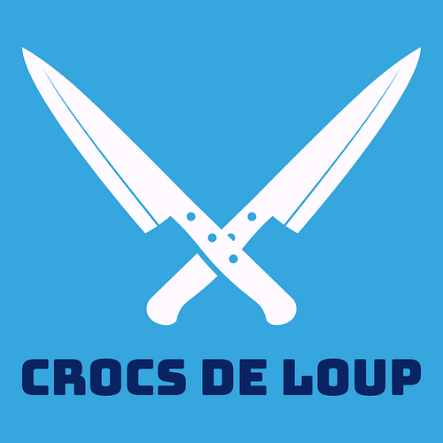 Un logo de restaurant pour une entreprise appelée Crocs de Loup.