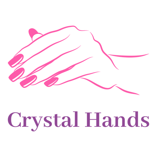 Logo de un salón de uñas llamado "Crystal Hands".