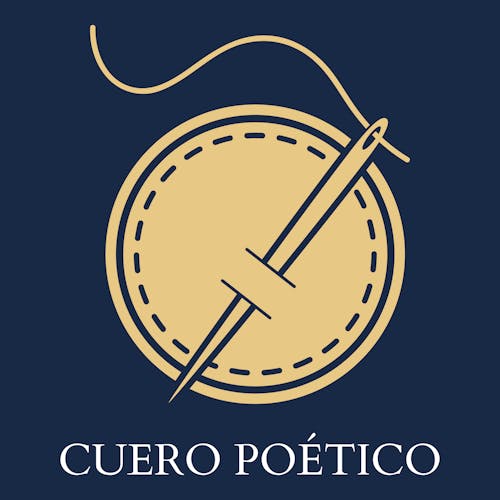 Logo para un negocio de manualidades de una empresa llamada Cuero Poético.