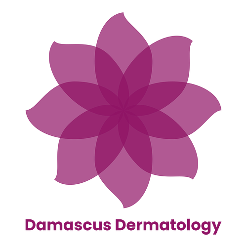 Arabic logo for a business called Damascus Dermatology.