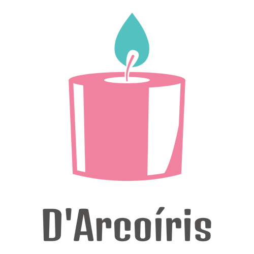 Logo para velas de una empresa llamada D'Arcoíris.