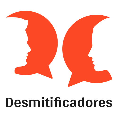 Logo para podcast llamado Desmitificadores.