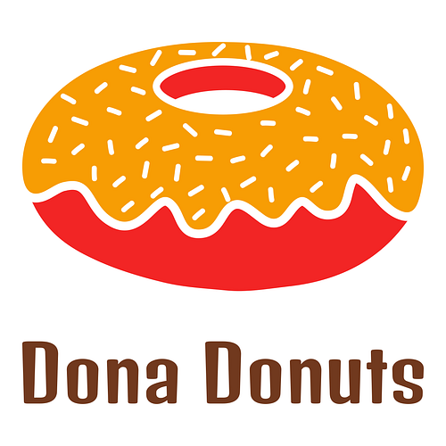 Logotipo para uma loja de donuts chamada Dona Donuts.