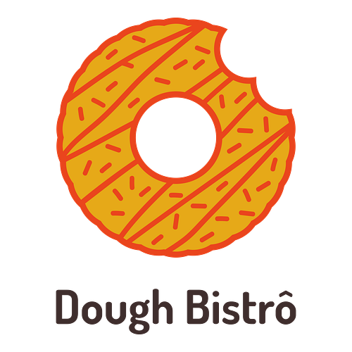 Logotipo para uma loja de donuts chamada Dough Bistrô.