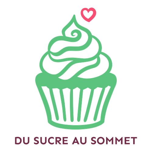 Un logo de pâtisserie pour une entreprise appelée Du Sucre au Sommet.