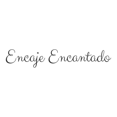 Logotipo para un negocio de manualidades de una empresa llamada Encaje Encantado.