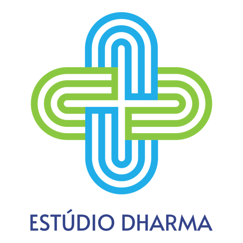 Logotipo para uma clínica de massagem chamada Estúdio Dharma.