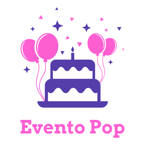 Logo para un negocio de decoraciones para fiestas llamado "Evento Pop".