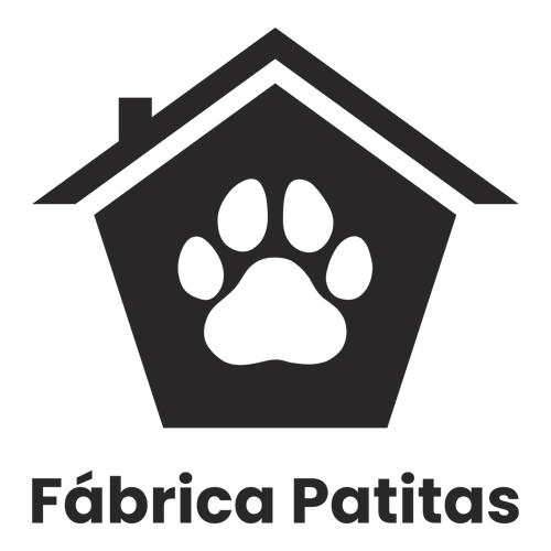 Logo para un negocio de manualidades de una empresa llamada Fábrica Patitas.